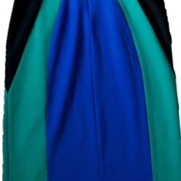 Tahari Women's Sheath Colorblock Dress (Size 8) Green, Black & Blue - Picture 9 of 9
